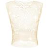 GENEMEN Canotta da uomo in rete con strass con scollo a V, canottiera sexy senza maniche corta da rave, gilet velato
