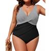 Hanna Nikole Costume da bagno da donna, taglie grandi, push up, costume da bagno intero a forma di costume da bagno elegante, costume da bagno crossover monokinis, costume da bagno regolabile, comodo
