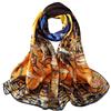 YangtzeStore Long Charmeuse Silk Scarf Classic Art Print