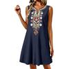 Generico Abito Lino Donna Estivo Lungo Senza Maniche Abiti Taglie Forti Estivi Donna Casual Vestiti Lunghi Donne Mare Prendisole Cotone Vestito Traspiranti Spiaggia Leggero Elegante Summer Dress Copricostume