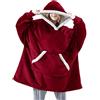 Shamdon Home Collection Felpa con Coperta Indossabile Donna e Uomo, Confortevole Oversize Coperta con Maniche e Cappuccio, Regalo Compleanno Natale