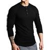 Lehmanlin Henley a Maniche Lunghe,Maglia Termica, Camicie Muscolari Cotone Slim Fit