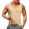 Junlan Maglietta Compressione Uomo Canotta Contenitiva Snellente Intimo Modellante Dimagrante Fascia Pancia Sportivo Fitness Canottiera (3XL-4XL, Beige)