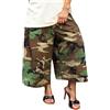 Generico Bermuda Militari Donna Estivi - Cargo Pantaloncini Mimetici Pantaloni Corti Tasche Laterali Casual a Vita Alta Taglio Ampio per Tutti I Giorni E Lavoro Uso Quotidiano Vacanze Tempo Libero