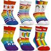 hometrixx 6 Paia Calzini Bambino Bambina Calzettoni Colorati Divertente Colorato Arcobaleno Calze in Cotone Traspirante per Bambini Calzini 8-11 Anni