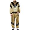 Generisch Tuta da uomo e donna anni '70 anni '80, tuta da jogging, costume di carnevale Halloween a tema feste carnevale cosplay streatwear, gold, XXL