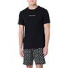Emporio Armani Short Pajamas, Set di Pigiama Uomo, Black Print Vetiver,