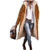 Edelaura Cappotto Lungo Invernale per Donna in Piuma Tinto Unito Antivento e in Pile Elegante con Maniche Lunghe e Tasche Parka Reversibile Caldo e Spesso per Il Tempo Libero