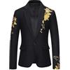 HUIANGLIYG Blazer Casual Slim Fit da Uomo con Stampa di Rose in Jacquard di Lusso, Giacche da Abito con Revers e Un Bottone, Leggero, Sportivo, Elegante, per Feste, Matrimoni, Banchetti, Balli di Fi