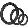 KeyUnity KA02BK Portachiavi Piatti in Titanio, 33/25/17,5 mm Anello Diviso a Spinta Laterale per Moschettone Chiave Torcia Coltello Cane ID Collare Tag (1L+1M+1S)