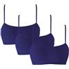 eMMe SQUARE 3 pz Reggiseno Spalla Stretta Microfibra, Bralette Donna, Brassiere Top, Reggiseno Elasticizzato Senza Cuciture; Made in Italy (IT, Testo, S, M, Regular, Regular, Blu)