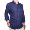 Fantasy Camicia Uomo Ragazzo Puro Lino Taglio Avvitato Slim Manica Lunga Leggera Fresca Estiva