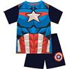 Marvel Pigiama Corto per Ragazzi Captain America Blu 10-11 Anni