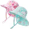 MASOCIO Cappello Neonata Bambina con Copricollo 2 Pezzi Cappellino Pescatore Bimba 1 2 Anni Estivo Sole Mare Anti UV Spiaggia 9 12 18 Cappello età 6-24 Mesi Multicolore 2