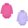 CuteOn 2 Confezioni Unisex Bambino Pagliaccetto Collo Alto Manica Lunga Cotone Neonati Body tuta