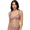 Lovable Bikini Reggiseno Ferretto con Fiocco Refined Jaquard Donna, Rosso (Righe Rosse), 34 / 3D