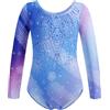 trudge Ragazze Ginnastica Leotards Body Danza Claasica Balletto Ginnastica Artistica Manica Lunga per Bambini 150 7-8 anni