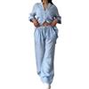 Generico Completo Tuta Donna 2 Pezzi Estiva Completo Sportivo Donna Curvy Fitness Fitness Sportwear Morbida Felpa con Cerniera Tuta Donna Completa Set Casual Attività All'aperto