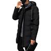 Generic Giacca invernale da uomo con cappuccio lungo, trapuntata, imbottita, calda, antivento, spessa, capispalla