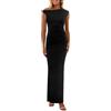 Hanaoops Vestito Donna Eleganti Senza Maniche Aderente Maxi Abito Bodycon Lungo Senza Spalline Vestiti Estivo Casuale Sexy Abiti con Spacco da Cocktail Party Festa