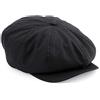 ASVP Shop - Berretto piatto con visiera Shelby Baker Boy Newsboy a spina di pesce cappello Nero S/M