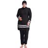 GladThink Donne Musulmano Taglia Grossa Islamico Tradizionale Burkini Modesto Costumi da Bagno Nero 6XL