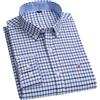 Adhdyuud Camicie casual da uomo in cotone Oxford Business Solid Regular Fit manica lunga plaid camicia a righe