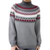 Generic Maglioni Fairisle norvegesi da donna con collo a tartaruga Maglioni in maglia oversize da donna morbidi e accoglienti Stile nordico Maglione a righe a maniche lunghe per donne Top in pile retrò