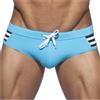 Detwen Costume da bagno da uomo push up con imbottitura rimovibile con coulisse, a vita bassa, ad asciugatura rapida, sexy, Blu, L