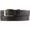 BELTINGER Cintura da uomo in pelle bovina pieno fiore con fibbia dorata 3 cm | Cintura da abito per uomo 30mm | Cintura chino con fibbia dorata | Marrone 90cm