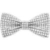 HOULIFE Papillon da uomo con strass pre-annodato papillon con paillettes papillon regolabile con cristallo per feste di nozze banchetti, Bianco 1, M