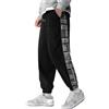 Foweknow Pantaloni in velluto a coste da uomo, patchwork, per il tempo libero, stampati, alla moda, stile giapponese, per la corsa, per attività all'aria aperta, Nero , XL