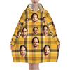 RoPox Coperta Extra Lunga con Cappuccio, Foto e Testo Personalizzati, Oversize in Flanella con Cappuccio per Donne e Uomini, Coperta indossabile con Maniche e Tasca Gigante