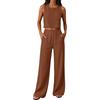 Chanpning Completo Estivo Donna Lino Tailleur Donna Estiva Senza Maniche Girocollo Tuta Completa Lino e Cotone Completi Estivi Set Casual Relax Corte Top e Pantaloni Estivi da Casa Ideale Per Vacanza