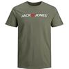 JACK & JONES - Classica T-Shirt da Uomo, Verde (Dusty Olive), S