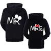 Tabiekacl Coppie Felpa Uomo Donna Manica Lunga con Tasch Felpa con Cappuccio King Queen Hoodie 1 Piece(Nero-MR,XXL)