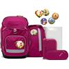 ergobag Set zaino scuola ergonomico, flessibile, 6 pezzi, Bacca di bosco, Taglia unica