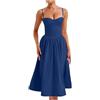 Generisch 2025 abito corsetto donna spalline bustier abito midi corsetto fluente orlo pieghettato spugna abito da spiaggia donna