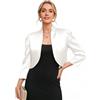 YesFashion Bolero da donna corto, elegante, festivo, in raso, cardigan, giacca corta per abito