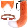 DRESHOW Fox Faux Fur Tail Cat Ears Fascia Halloween Party Costume Neck Chocker Cosplay Set per Adolescenti Adulti