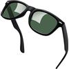 Joopin Occhiali da Sole da Uomo Donna Polarizzati Protezione UV400 Classici Rettangolari Quadrati Vintage Retrò Anni '80 Occhiali da Guida (Verde Militare)
