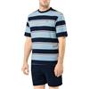 El Búho Nocturno Pigiama Uomo Corto Estivo Cotone Maglia a Righe Pigiama Intero Uomo, 100% Cotone, Blu 3082, L