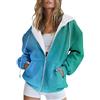 Generic autunno e inverno stampa sfumata tasca casual manica lunga coulisse giacca con cappuccio cerniera felpa con cappuccio da donna Cardigan Donna Lungo Invernale Con Cappuccio Felpe (K, M)