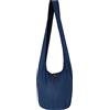 PANASIAM Borsa a Tracolla Donna & Uomo - Borsa a Spalla Grande e Leggera | Borsa a tracolla unisex, 2 misure, chiusura con zip, tasca interna, robusto tessuto di canapa, resistente & facile da pulire