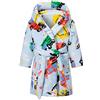 DELEY Accappatoio Bambini con Cappuccio, Auto Arcobaleno, 3-4 Anni