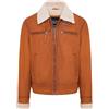 Infinity Leather Giubbotto da Aviatore Bomber in Vera Pelle Scamosciata di Pecora da Uomo con Fodera in Pelliccia