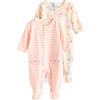 NEXT Bambina Confezione da 2 Tutine Bebè in Micropile con Zip bidirezionale Rosa 3 Mesi-6 Mesi