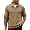 PINSPARK Felpa da Uomo Cerniera, Maniche Lunghe, Polsini A Coste, Maglione Top Casual, Polo, Autunno Inverno