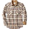 Dubinik® 6 oz Camicia Uomo Flanella Camicia Pile Cotone Western Cowboy Bottone di Perla Manica Lunga Pesante Quadri Vintage Griglia Color Crema Chiaro M