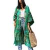 L-Peach Donna Kimono da Spiaggia Cardigan Kaftano Lungo Vestito Copricostume da Bagno Aperto con Coulisse